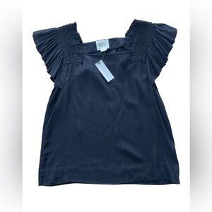 Maeve NWT Black Butterfly Sleeve Top